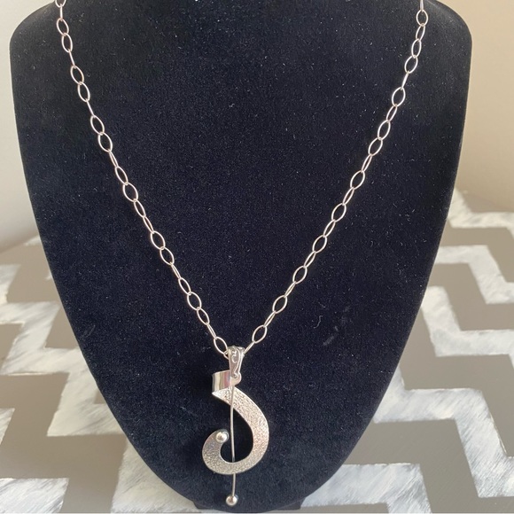Vintage Modernist .925 Sterling Necklace - Picture 7 of 13